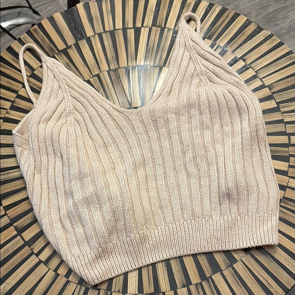 Knit 🧶 Oatmeal Beige Soft Stretchy Cami Tank Top